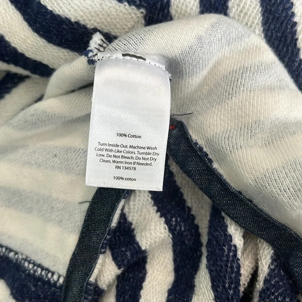 Vineyard Vines Navy and White Striped Quater-Zip Pullover